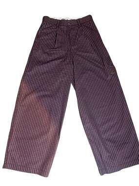 Scuffers Pinstripe Burgundy Wide Leg Pants